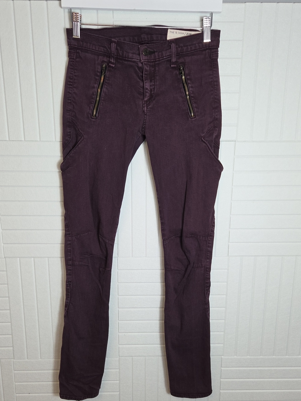 Rag & Bone Mulberry Multipocket Zipper Skinny Jeans Size 26